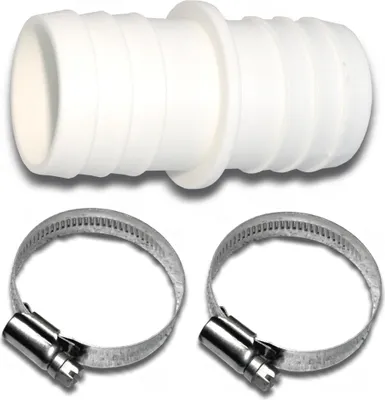 Produktbild von Ø 38 / 38mm Schlauchverbinder Schlauchtülle + 2 Edelstahl Schellen für Pool Garten etc.