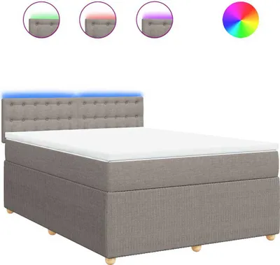 Produktbild von vidaXL Boxspringbett mit Matratze Taupe 160x200 cm Stoff