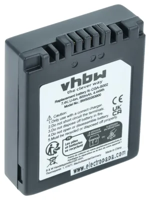 Produktbild von vhbw Akku kompatibel mit Panasonic Lumix DMC-FZ4, DMC-FZ5, DMC-FZ3 Kamera (550 mAh, 7,2 V, Li-Ion)