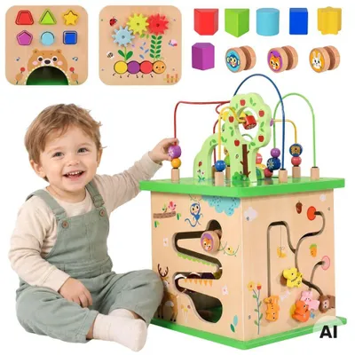 Immagine prodotto di Tooky Toy Educativo Cubo Sorter Labirinto che intreccia animali