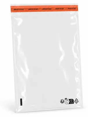 Immagine prodotto di 1000 sacchetti trasparenti in OPP, dimensioni 13x18 cm, con striscia adesiva