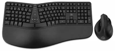 Obrázok produktu pre Ergonomická bezdrôtová klávesnica a myš – rozloženie AZERTY, opierka zápästia, nastaviteľný sklon