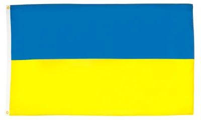 Produktbild von Ukrainische Flagge, 150 x 90 cm, 100% Polyester, mit Metallösen, 5 Stück