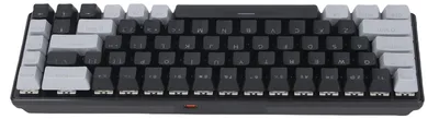 Obrázek produktu pro Mechanická klávesnice 60 %, RGB, modré spínače, 68 kláves, kabelová herní klávesnice pro PC a notebooky, šedá a černá