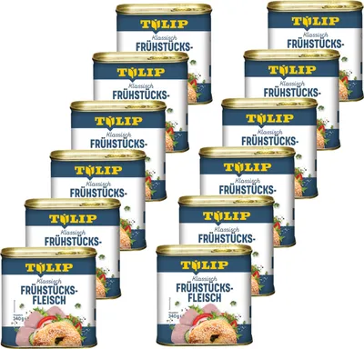 Produktbild von TULIP 12x 340g Frühstücksfleisch Original Dänische Delikatesse Konservendose NEU