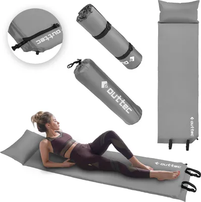 Produktbild von Outtec® Selbstaufblasende Isomatte, Luftmatratze, Schlafmatte - 186x53 cm - ultraleicht, waßerdicht Aufblasbare Matratze, Luftbett für Camping Outdoor