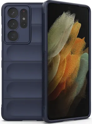 Produktbild von Samsung S21 Ultra 5G Hülle, Weich TPU Silikon Stossfest Anti-rutsch Schutzhülle für Samsung Galaxy S21 Ultra 5G Dunkelblau