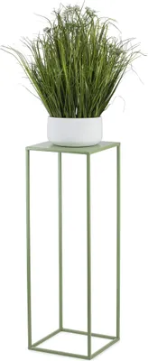 Produktbild von HowHomely Modern Pflanzenständer, Blumenhocker aus Metall Grün 70 cm Höhe - Blumenständer für das Haus