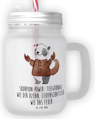 Produktbild von Mr. & Mrs. Panda Cocktailglas Skorpion Astrologie - Transparent - Geschenk, Tierkreiszeichen, dessertglas, Becher mit Strohhalm, Sternzeichen, Trinkglas, Glas