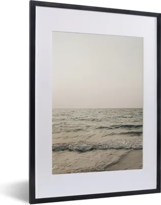 Produktbild von MuchoWow® Gerahmtes Poster Sommer - Meer - Weiß 30x40 cm - Poster mit Schwarzem Bilderrahmen Wandposter Rahmen Foto Bilder - Wandposter Schlafzimmer