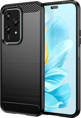 Produktbild von Hülle für Honor 200 Lite Carbon-Faser Weich TPU Silikon Stoßfest Handyhülle Schwarz