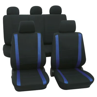 Produktbild von Auto Sitzbezüge Universal Komplett Set 11-teilig - Samoa blau, Eco Class mit SAB 1 Vario | Autositzbezüge / Schonbezüge von PETEX