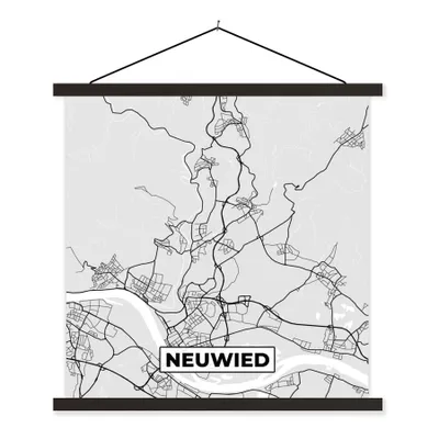 Produktbild von MuchoWow® Textilposter Neuwied - Karte - Stadtplan - Deutschland 40x40 cm mit schwarzem Rahmen - Fotos