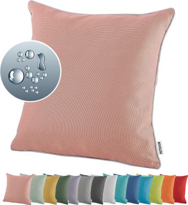 heimtexland ® OUTDOOR Lounge Dekokissen LOTUS EFFEKT 45x45 Garten Kissen Outdoorkissen Typ551 Altrosa