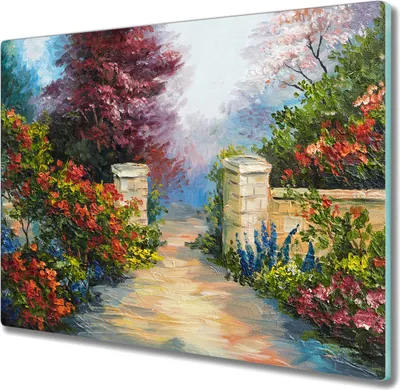 Produktbild von Coloray Schneidebrett Herdabdeckplatte 60x52 cm Kochplattenabdeckung Hackbrett Küchenbrett - Wandbaumblumen