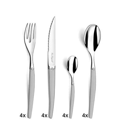 Image de Coffret Couverts Laguiole 16p Jet Sable élégance Intemporelle Et Finition Sablée Unique - Amefa
