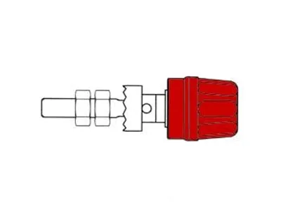 Produktbild von Hirschmann POLKLEMME MIT KRALLENRAND UND UNVERLIERBAREM ISOLIERKOPF, 4 mm - ROT (PK 10 A)