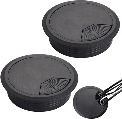 Produktbild von Kabeldoorvoer-Set für Büro, Schwarz, 2er-Pack