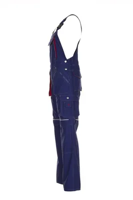 Produktbild von Planam Latzhose Basalt Gr. 102 marine/rot