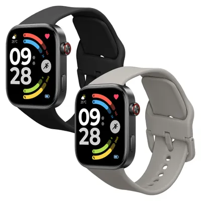 Produktbild von kwmobile 2x Uhrenarmband für Xiaomi Redmi Watch 6 / Redmi Watch 5 Armband - Fitnesstracker Band Set aus TPU Silikon - Ersatzarmband Smartwatch -