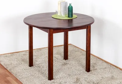 Produktbild von Tisch Kiefer massiv Vollholz Walnussfarben Junco 235A (rund) - Durchmesser 100 cm