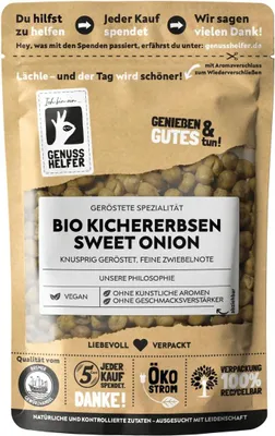 Produktbild von Kichererbsen geröstet Sweet Onion, würzig-süß & knusprig, 100g