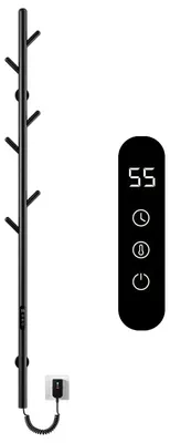 Handtuchheizkörper, 1500x32mm, wandmontiert, schwarz, 30-70°C
