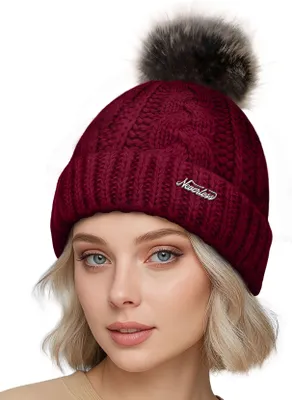 Immagine prodotto di Cappello invernale da donna con fodera in pile Cappello a maglia caldo e antivento Modello 1980 Neverless®