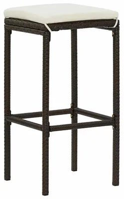 Produktbild von vidaXL Barhocker mit Kissen 4 Stk. Braun Poly Rattan