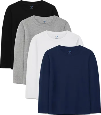 Productafbeelding van Shirts jongens - set van 4 - lange mouwen - katoen