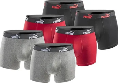 Produktbild von Puma Herren Boxershorts 6er-Pack Limited Edition - 100003547, Farbe:schwarz/rot, Textil:XL