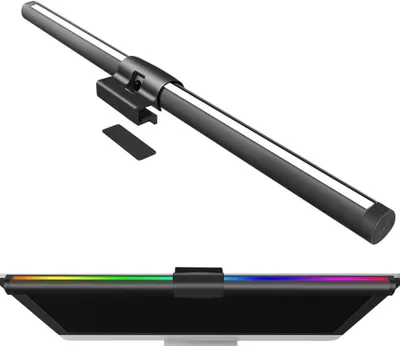 Zdjęcie produktu dla Lampa LED do monitora - Oświetlenie ekranu. Lampa biurkowa - Zapewnia komfort dla oczu. Lampka do pracy - Dwa źródła światła, regulowane. Zasilanie przez USB - Biała