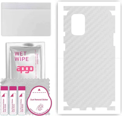 Produktbild von apgo Rückseite + Seiten Schutzfolie, Skin, kompatibel mit OnePlus 8T, Hinten Displayschutzfolie aus Vinylfolie, kratzfest, einfache Montage - Transparenter Kohlenstoff