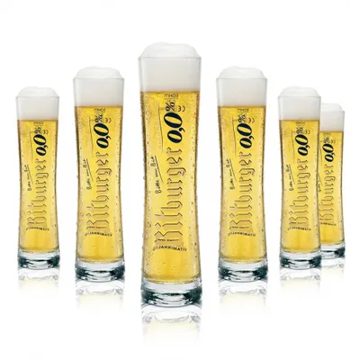 Produktbild von 6x Bitburger Glas 0,2l Bier Pokal Stange Alkoholfrei 0,0 Gläser Gastro Brauerei