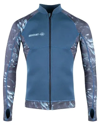 Produktbild von Beuchat Atoll Langarm-rash Guard Mit Durchgehendem Reißverschluss Blau S Mann Blau S