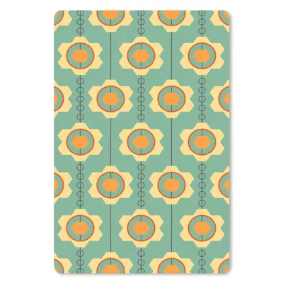 Produktbild von MuchoWow® Mauspad Mousepad Sonnenblume - Muster - Zahnräder - Retro 18x27 cm - Mousepads - Maus Mat - Pad - Mausunterlage