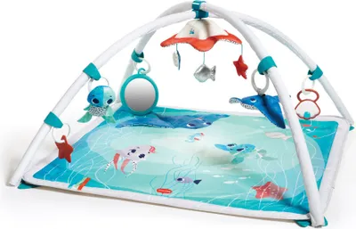 Produktbild von Tiny Love Krabbeldecke Treasure the Ocean, 2-in-1 Musikmobile Gymini, weiche Baby-Spieldecke mit Spielbogen, Musik Mobile, nutzbar ab der Geburt