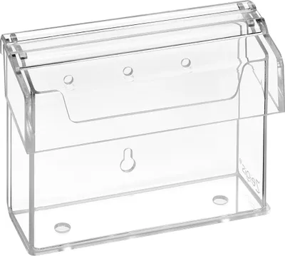 Produktbild von DIN A6 Prospektbox mit Deckel wetterfest im Querformat zur Wandmontage / Prospekthalter / Aussen / Outdoor / Prospektständer / Flyerbox / Flyerhalter