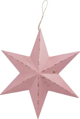 Produktbild von TrendLine Weihnachtsaufhänger Holz Stern 40 x 35 cm rosa