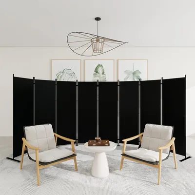 Immagine prodotto di Pannello divisorio pieghevole, 8 pannelli, larghezza 440 cm, altezza 180 cm, colore nero