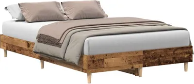 Produktbild von vidaXL Bettgestell ohne Matratze Altholz-Optik 120x200cm Holzwerkstoff