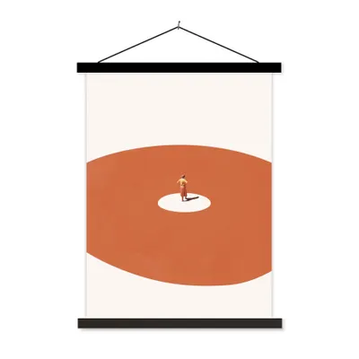 Produktbild von MuchoWow® Textilposter Mann - Jahrgang - Kreis 120x160 cm mit schwarzem Rahmen - Magnetischer