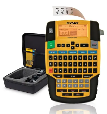 Produktbild von DYMO Rhino 4200, QWERTY, Wärmeübertragung, Kabellos, Schwarz, Gelb