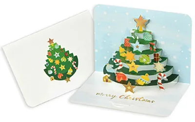 Produktbild von 3D-Weihnachtskarten, 6 Pop-up-Weihnachtskarten mit Umschlägen für Weihnachten, Feiertage, Neujahr und als Weihnachtsgeschenk