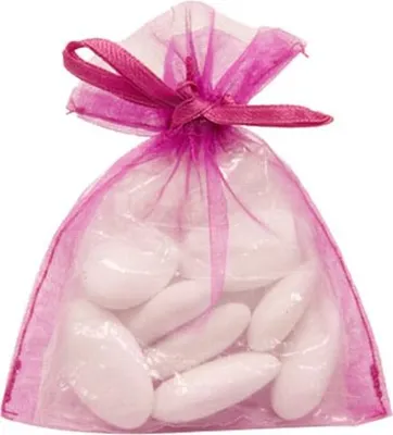Immagine prodotto di 10 sacchetti in organza fucsia 10 x 8 cm - taglia unica