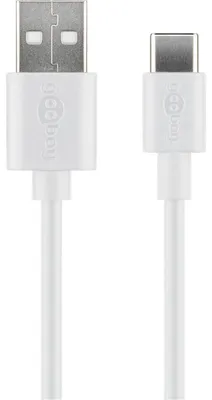 Image de goobay Câble de charge et de synchronisation USB C blanc 2 m
