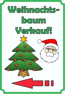 Produktbild von Verkaufsschild Schild Weihnachtsbaum Hochkant mit Pfeil links A3 (297x420mm)