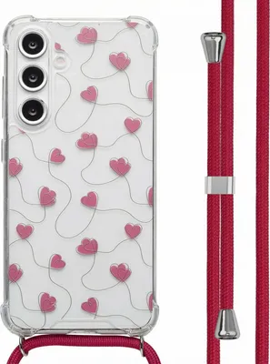 Produktbild von imoshion Design Hülle mit Band Samsung Galaxy S24 FE - Dusty Rose Connected Hearts