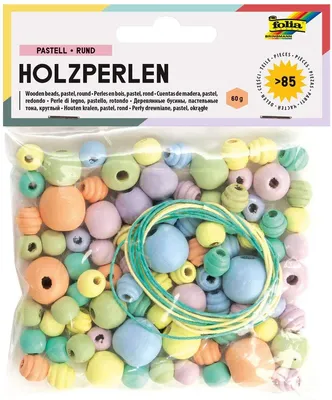 Obrázok produktu pre Folia Bastelset Holzperlen pastell