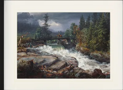 Produktbild von Johan Christian Dahl Gerahmtes Bild Mit Edlem Passepartout | Wand-Bilder | Im Bilderrahmen - Maridalen, 1852 (60 x 80 cm)